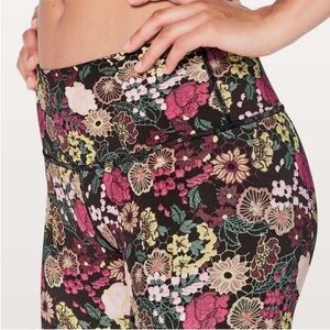 lululemon athletica Floral Patterned Leggings - Black and Pink